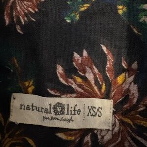 NATURAL LIFE Strapless Dress - Black with Floral Accents